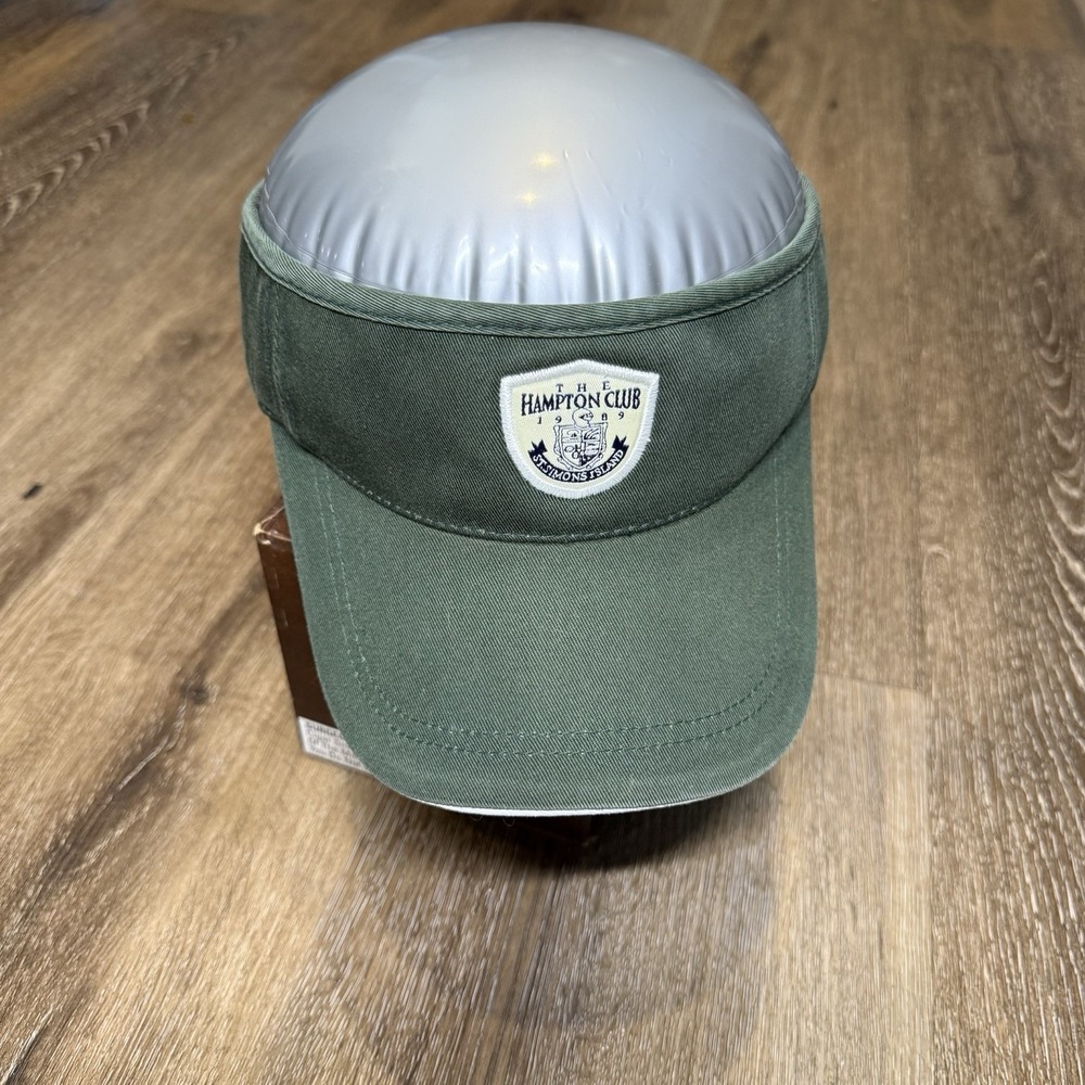 Imperial Hampton Golf Club Visor Hat Green Cream White St Simons‎ Island Adjust